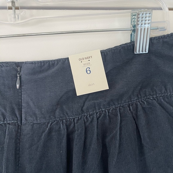 Y2K Navy Blue Corduroy Mini Skirt with zipper - Picture 3 of 5